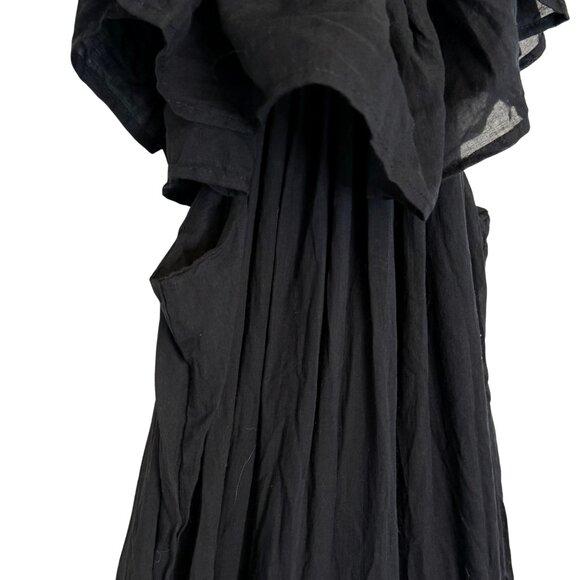 Anthropologie Erika Pena Black Ruffled Voile Tiered Maxi Dress - NWT - Size M/L - Picture 8 of 11